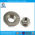 Aço Inoxidável 18-8 Serrilhado Hex Flange Nut Made In China